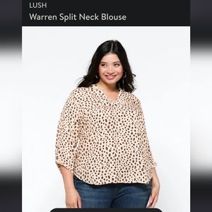 LUSH Warren Split Neck Blouse 1X